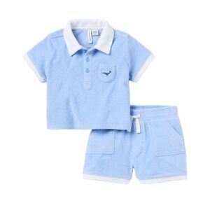 Janie And Jack Girls  Whale Terry Matching Set, Blue